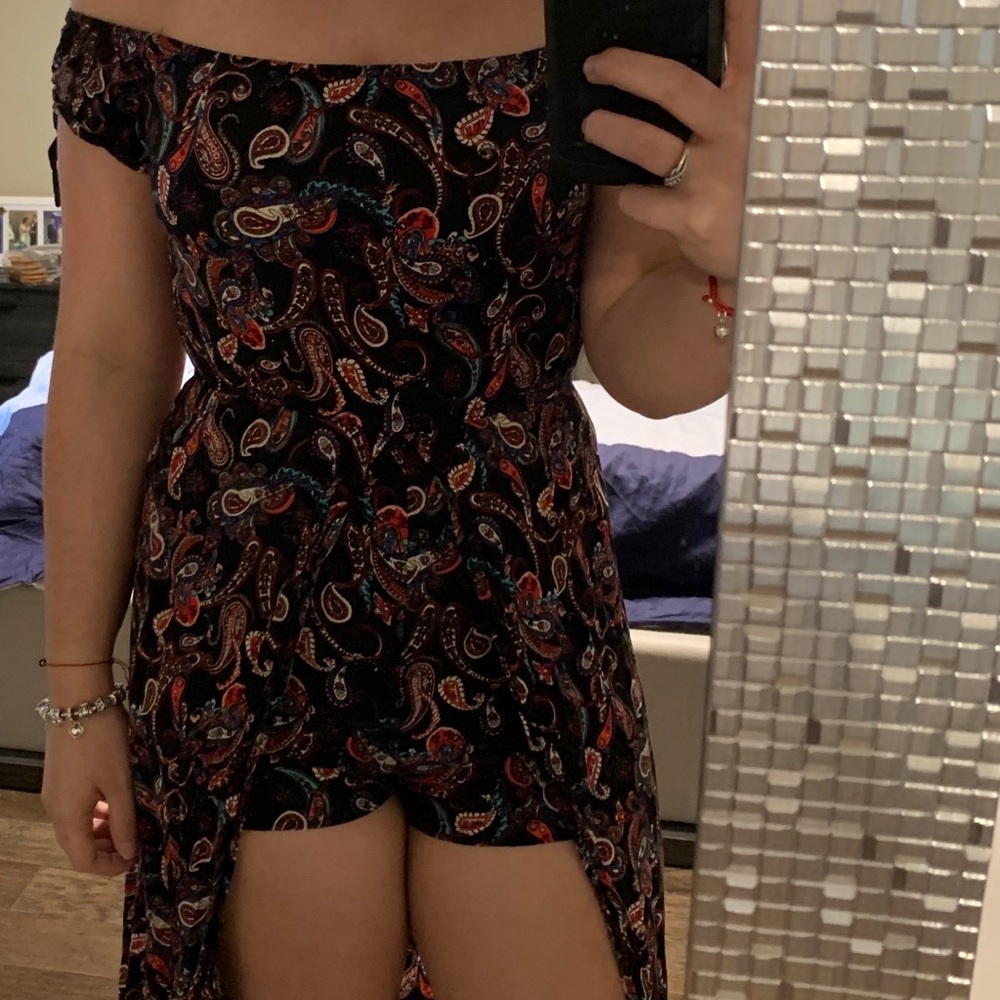 Off the shoulder maxi dress romper